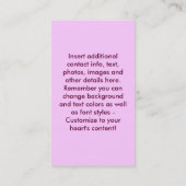 Visitenkarte - ROSA MARTINI (Rückseite)