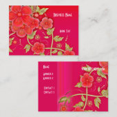 Visitenkarte Rot, Blume (Vorne/Hinten)