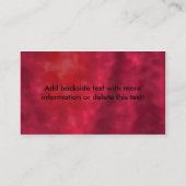 Visitenkarte-Rot-Samt Visitenkarte (Rückseite)