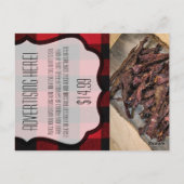 Visitenkarte Roter Buffalo Karierter Bär Postkarte (Rückseite)