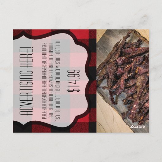 Visitenkarte Roter Buffalo Karierter Bär Postkarte (Rückseite)