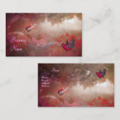 Visitenkarte Rotes Rotes Rosa Wald Bird (Vorne/Hinten)