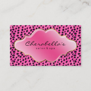 Visitenkarte Salon Spa Pink Leopard