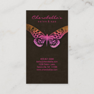 Visitenkarte Salon Spa Schmetterling Pink Orange B