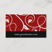 Visitenkarte-Schablone ** gelockte Rebe-hochrotes Visitenkarte (Rückseite)