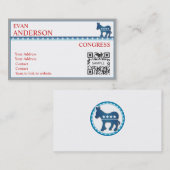 Visitenkarte-Schablonen-demokratischer Esel Visitenkarte (Vorne/Hinten)