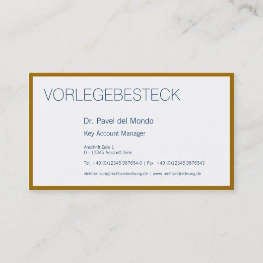 Visitenkarte Schlüsselkunde (Vorderseite)