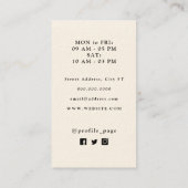 Visitenkarte "Schönheit der Frau" (Rückseite)