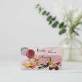 Visitenkarte Schönheit Make-up Pink (Stehend Vorderseite)