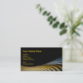 Visitenkarte - Schwarz - Gold - Blaue Halftone (Stehend Vorderseite)