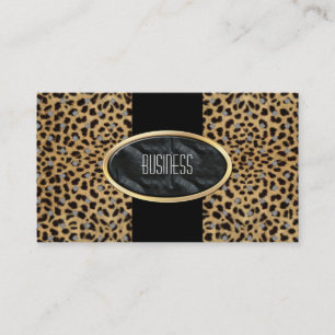 Visitenkarte Schwarz Gold Tier Leopard