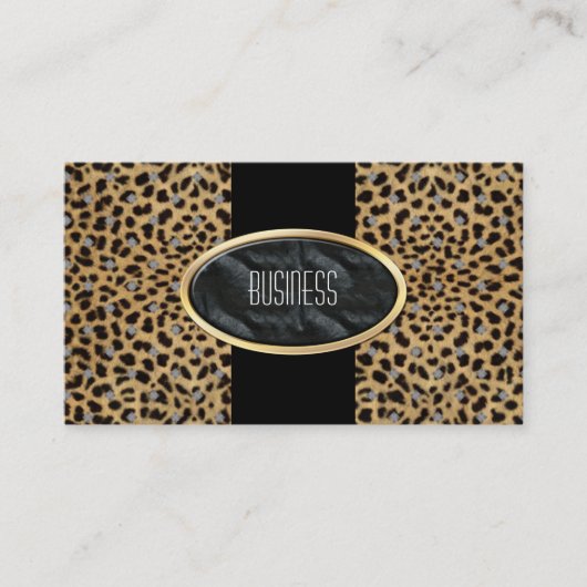 Visitenkarte Schwarz Gold Tier Leopard (Vorderseite)