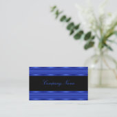 Visitenkarte schwarz mit Cobalt Blue Metal (Stehend Vorderseite)