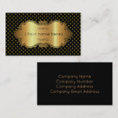 Visitenkarte/Schwarz mit Goldpolka-Punkten Visitenkarte (Vorne/Hinten)