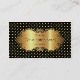 Visitenkarte/Schwarz mit Goldpolka-Punkten Visitenkarte