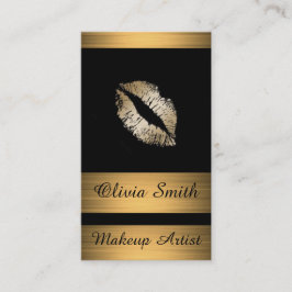 Visitenkarte/Schwarz mit Streifen und Lippen Visitenkarte