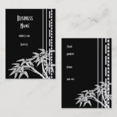 Visitenkarte Schwarz-weiß asiatisches Bambus (Vorne/Hinten)