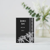 Visitenkarte Schwarz-weiß asiatisches Bambus (Stehend Vorderseite)
