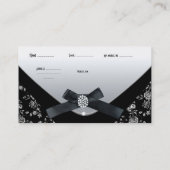 Visitenkarte Schwarz-weiß Damask Purwel (Rückseite)