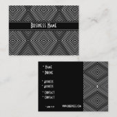 Visitenkarte Schwarz & Weiß Diamant Streifen (Vorne/Hinten)