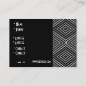 Visitenkarte Schwarz & Weiß Diamant Streifen (Rückseite)