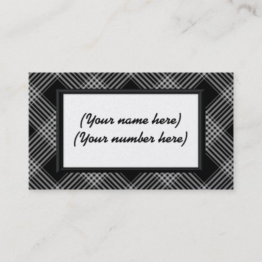 Visitenkarte/Schwarz/Weiß Kariert Visitenkarte (Vorderseite)