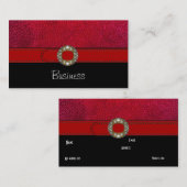Visitenkarte Schwarz-weiß Leder Red Belt Jewel (Vorne/Hinten)