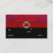 Visitenkarte Schwarz-weiß Leder Red Belt Jewel (Rückseite)