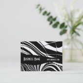 Visitenkarte Schwarz/Weiß Streifen Tile (1) (Stehend Vorderseite)