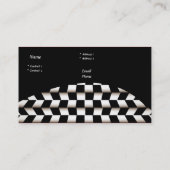 Visitenkarte Schwarz-weiße Karos für Unternehmen (Rückseite)