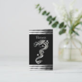 Visitenkarte Schwarzer Silberdrache Schlange Jewel (Stehend Vorderseite)