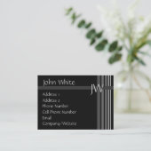 Visitenkarte-- schwarzer u. grauer Streifen - Visitenkarte (Stehend Vorderseite)