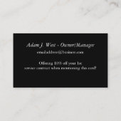 Visitenkarte:: Schwarzer u. weißer karierter Visitenkarte (Rückseite)