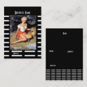 Visitenkarte Schwarzes Button Vintages Retro Girl (Vorne/Hinten)