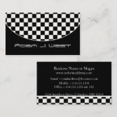 Visitenkarte:: Schwarzes u. weißes kariertes D2 Visitenkarte (Vorne/Hinten)