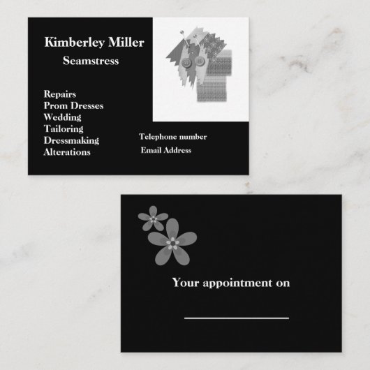 Visitenkarte Seamstress (Vorne/Hinten)