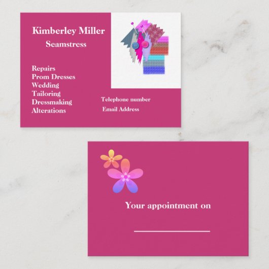 Visitenkarte Seamstress (Vorne/Hinten)