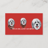 Visitenkarte-Shaggy Collie-Hund Visitenkarte (Rückseite)