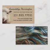 Visitenkarte "Sheep Face Knitting Wool Arts" (Vorne/Hinten)