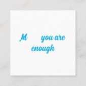 Visitenkarte Sie genug sind (Rückseite)