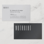 Visitenkarte Silber für Notar (Vorne/Hinten)