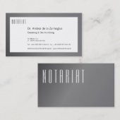 Visitenkarte Silber für Notar (Vorne/Hinten)