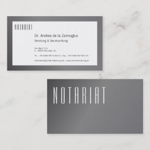 Visitenkarte Silber für Notar