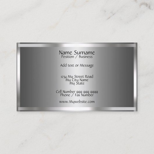 Visitenkarte Silver Abstrakt (Rückseite)