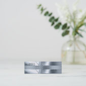 Visitenkarte Silver Blue Art Deco (Stehend Vorderseite)