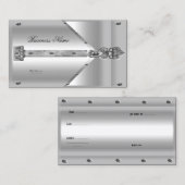 Visitenkarte Silver Metal Lock (Vorne/Hinten)