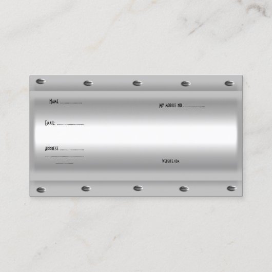 Visitenkarte Silver Metal Lock (Rückseite)