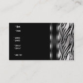Visitenkarte Silver Schwarz-weiß Zebra (Rückseite)