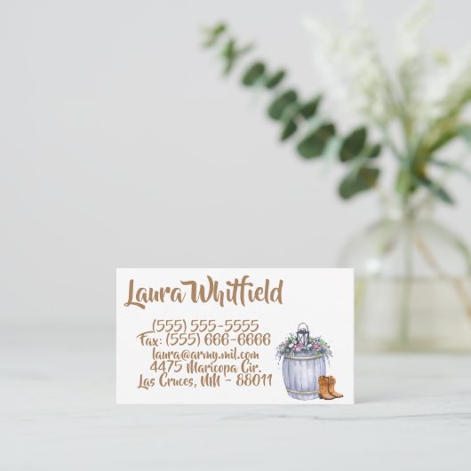 Visitenkarte Sommerland Hochzeit rustikales Wasser (Stehend Vorderseite)