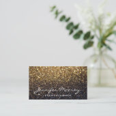 Visitenkarte - Sparkling Glitzer Glamour Gold (Stehend Vorderseite)